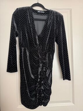 Zara velvet and beaded dress